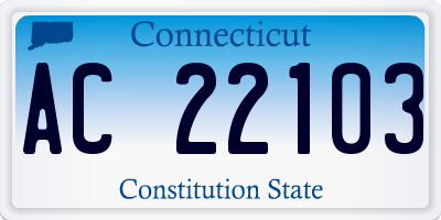CT license plate AC22103