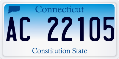 CT license plate AC22105