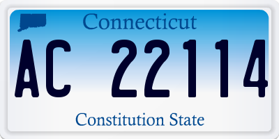 CT license plate AC22114