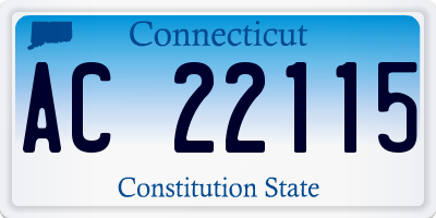 CT license plate AC22115