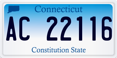 CT license plate AC22116