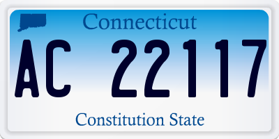 CT license plate AC22117