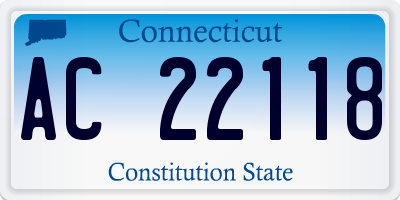 CT license plate AC22118