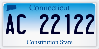 CT license plate AC22122