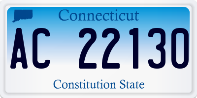 CT license plate AC22130