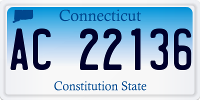 CT license plate AC22136