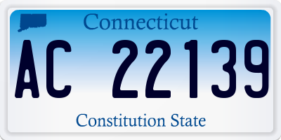 CT license plate AC22139