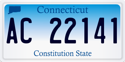 CT license plate AC22141
