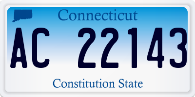 CT license plate AC22143