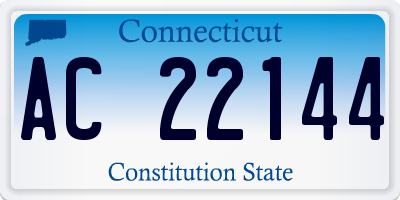CT license plate AC22144