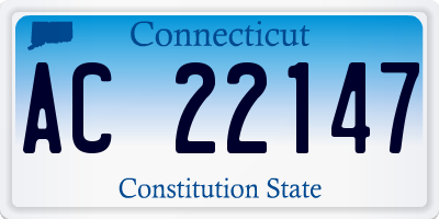 CT license plate AC22147