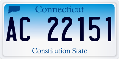 CT license plate AC22151
