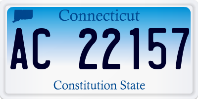 CT license plate AC22157