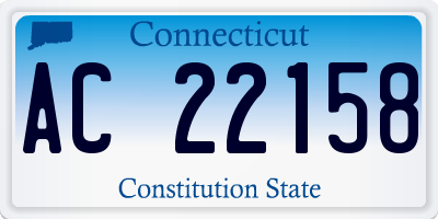 CT license plate AC22158
