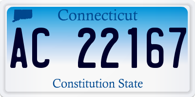 CT license plate AC22167