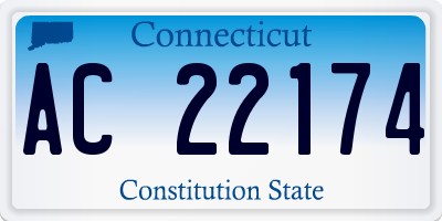 CT license plate AC22174