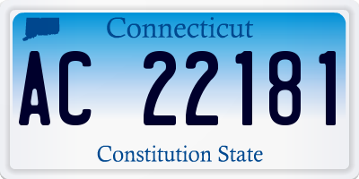 CT license plate AC22181
