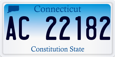 CT license plate AC22182