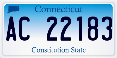 CT license plate AC22183