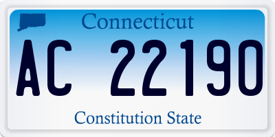 CT license plate AC22190