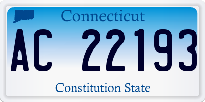 CT license plate AC22193