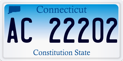CT license plate AC22202