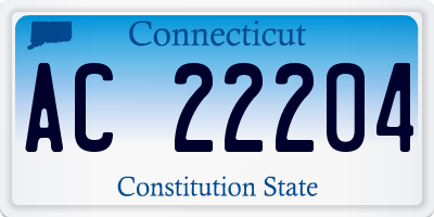 CT license plate AC22204