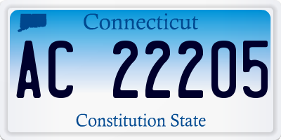 CT license plate AC22205