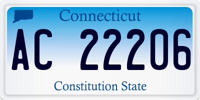 CT license plate AC22206