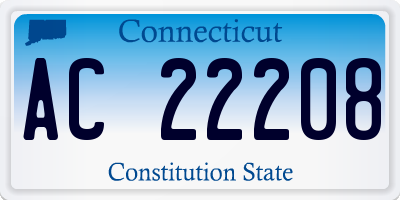 CT license plate AC22208