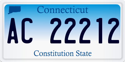 CT license plate AC22212