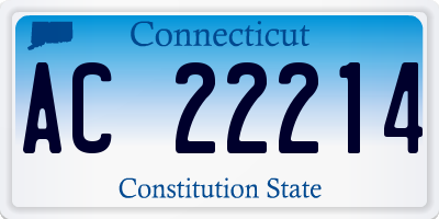 CT license plate AC22214
