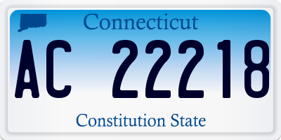 CT license plate AC22218