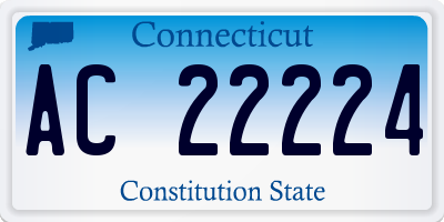 CT license plate AC22224