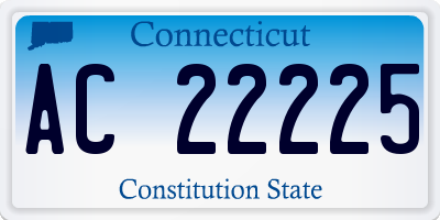 CT license plate AC22225