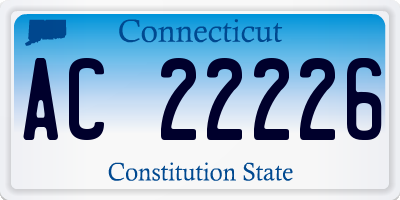 CT license plate AC22226