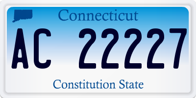 CT license plate AC22227
