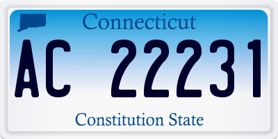 CT license plate AC22231