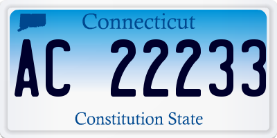 CT license plate AC22233