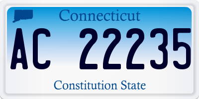 CT license plate AC22235