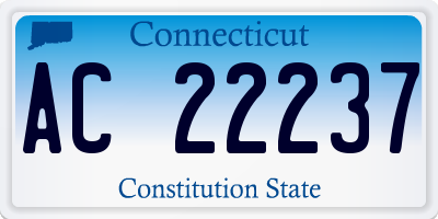 CT license plate AC22237