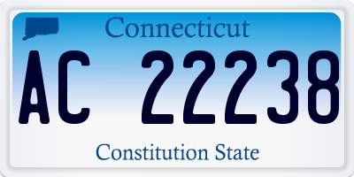 CT license plate AC22238