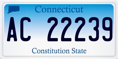 CT license plate AC22239