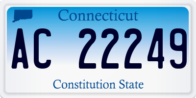 CT license plate AC22249