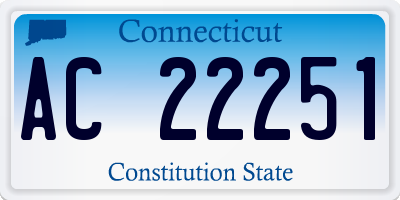 CT license plate AC22251