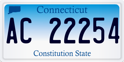 CT license plate AC22254