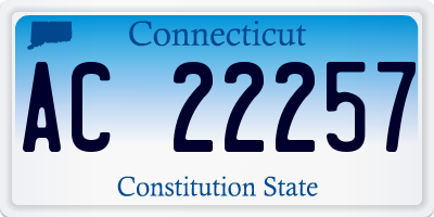 CT license plate AC22257