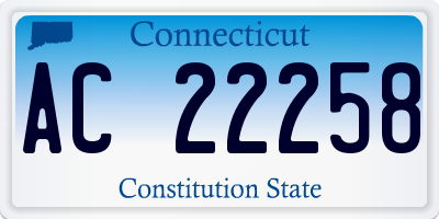 CT license plate AC22258