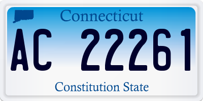 CT license plate AC22261