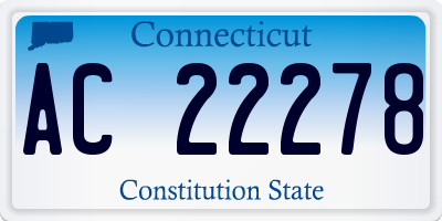 CT license plate AC22278